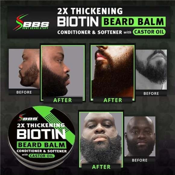 2X Thickening BIOTIN Beard Balm for Men/Mustache Wax - Picture 3 of 6